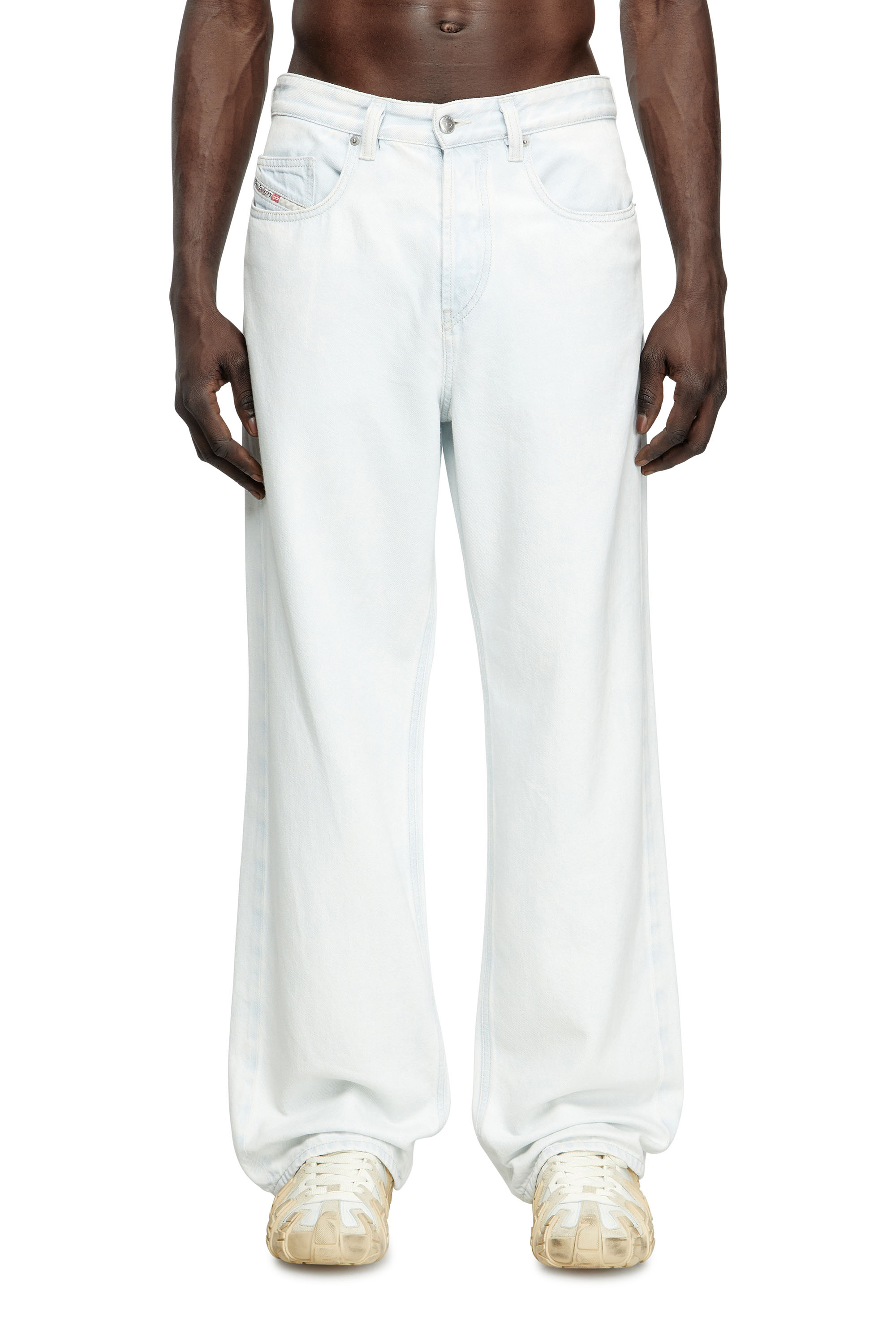 Relaxed Jeans 2001 D-Macro 09M08, Light Blue Diesel - Man's Relaxed Jeans 2001 D-Macro 09M08, Light Blue - 3