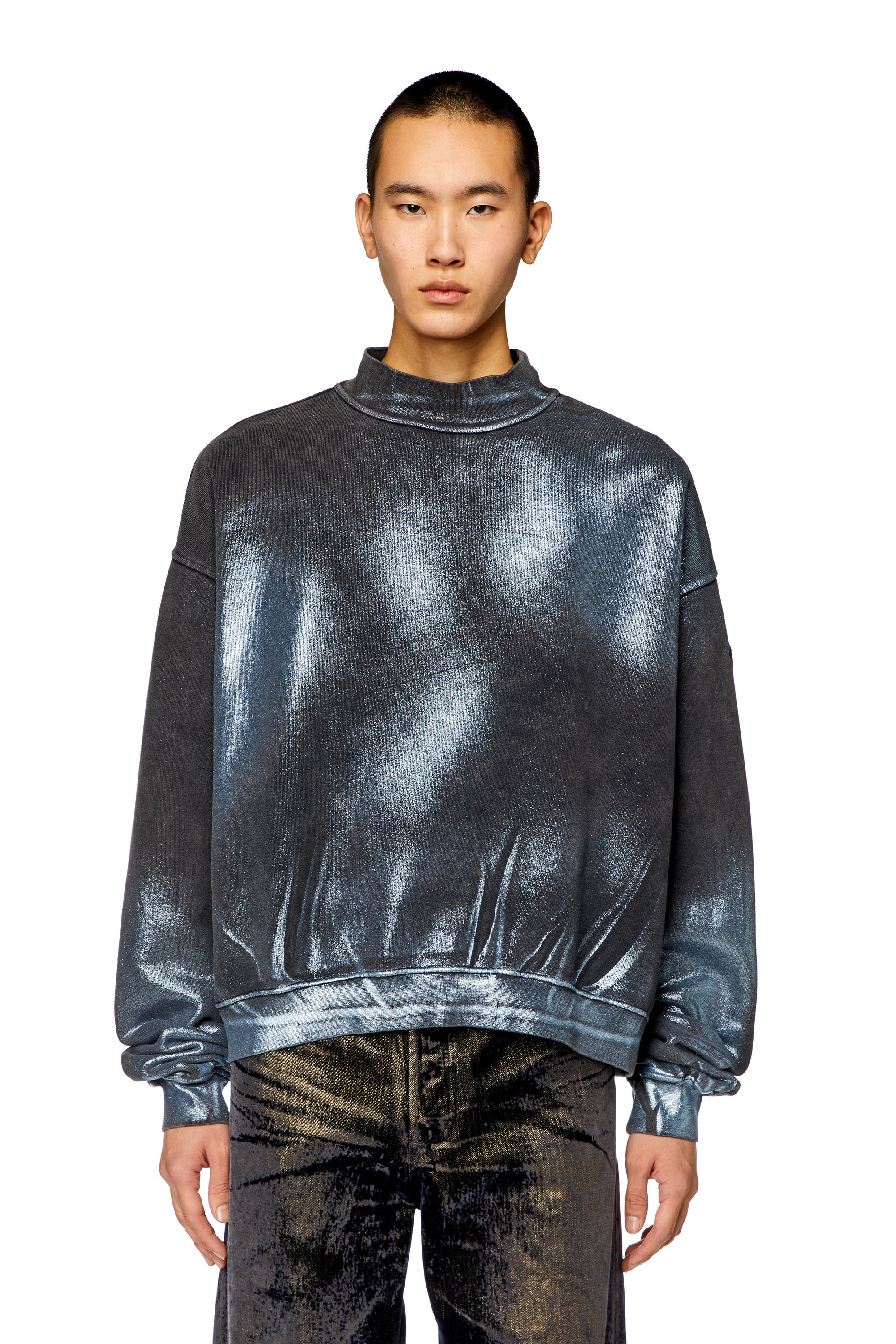 Diesel - F-ALEXAN, Man Faded metallic sweatshirt in Multicolor - Image 1