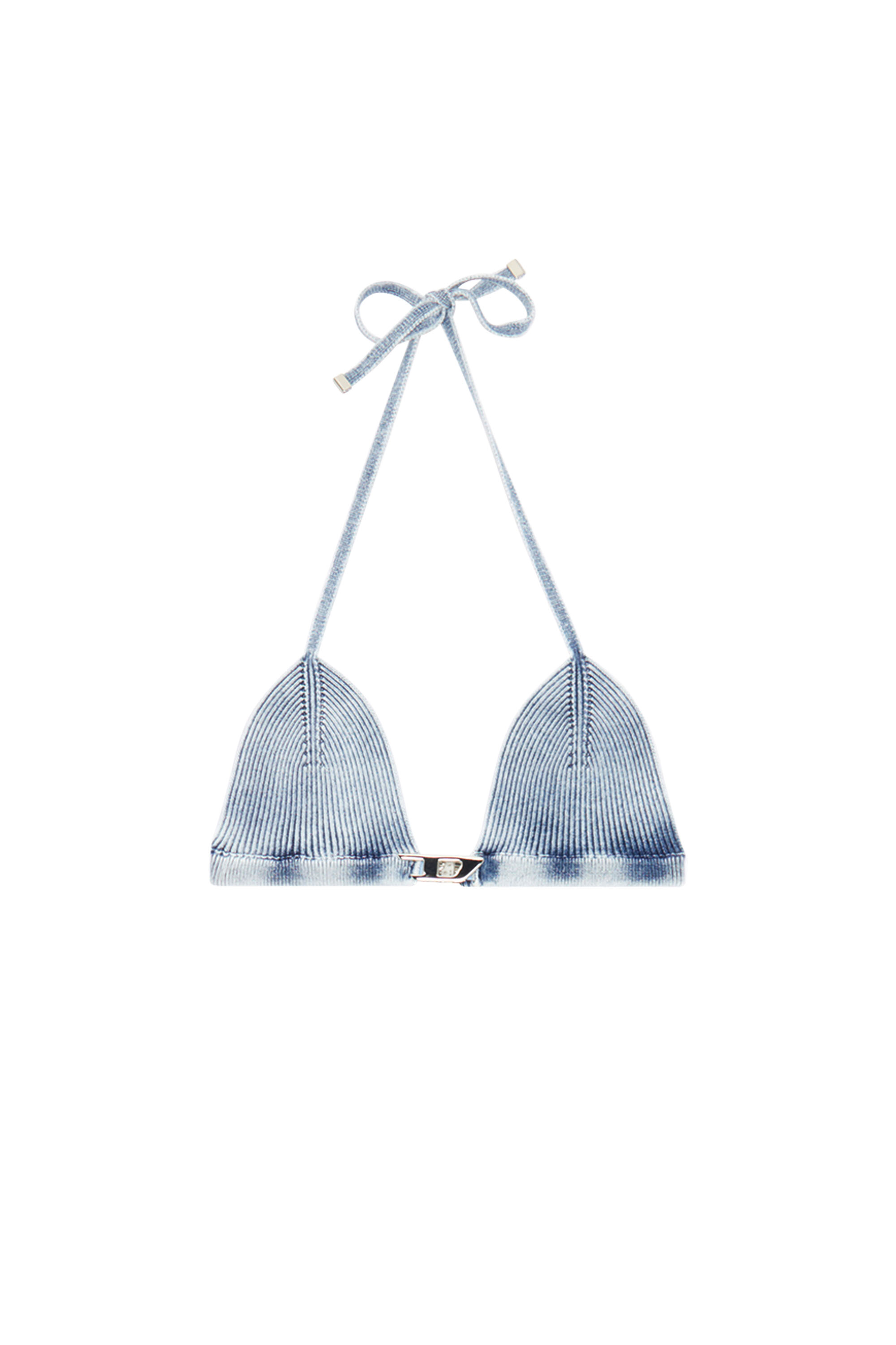 Diesel - M-TEALE, Woman Bra top in indigo cotton knit in Blue - Image 3
