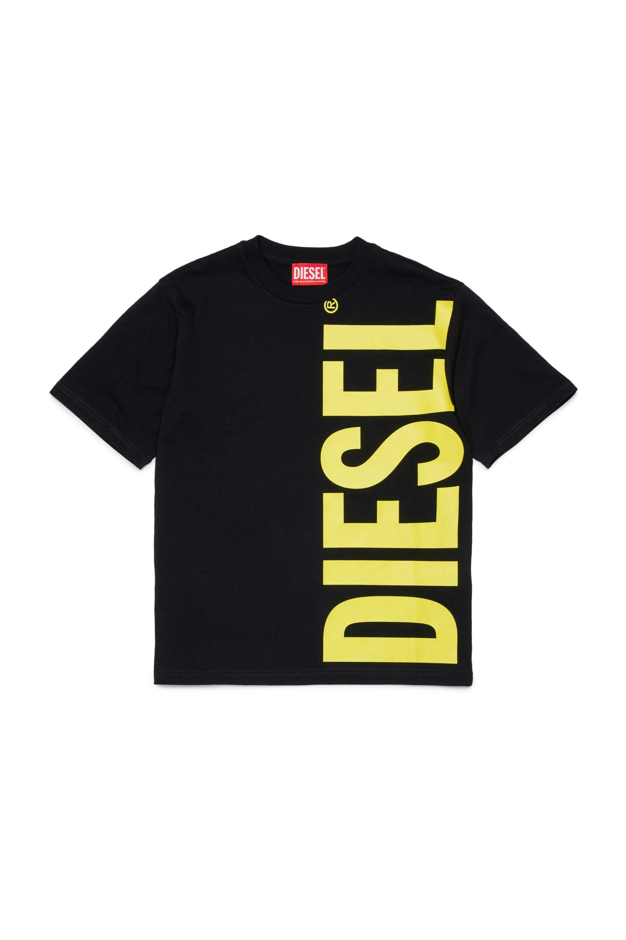 Diesel - MTOMS OVER, Man's Cotton T-shirt with maxi logo print in Black - 1