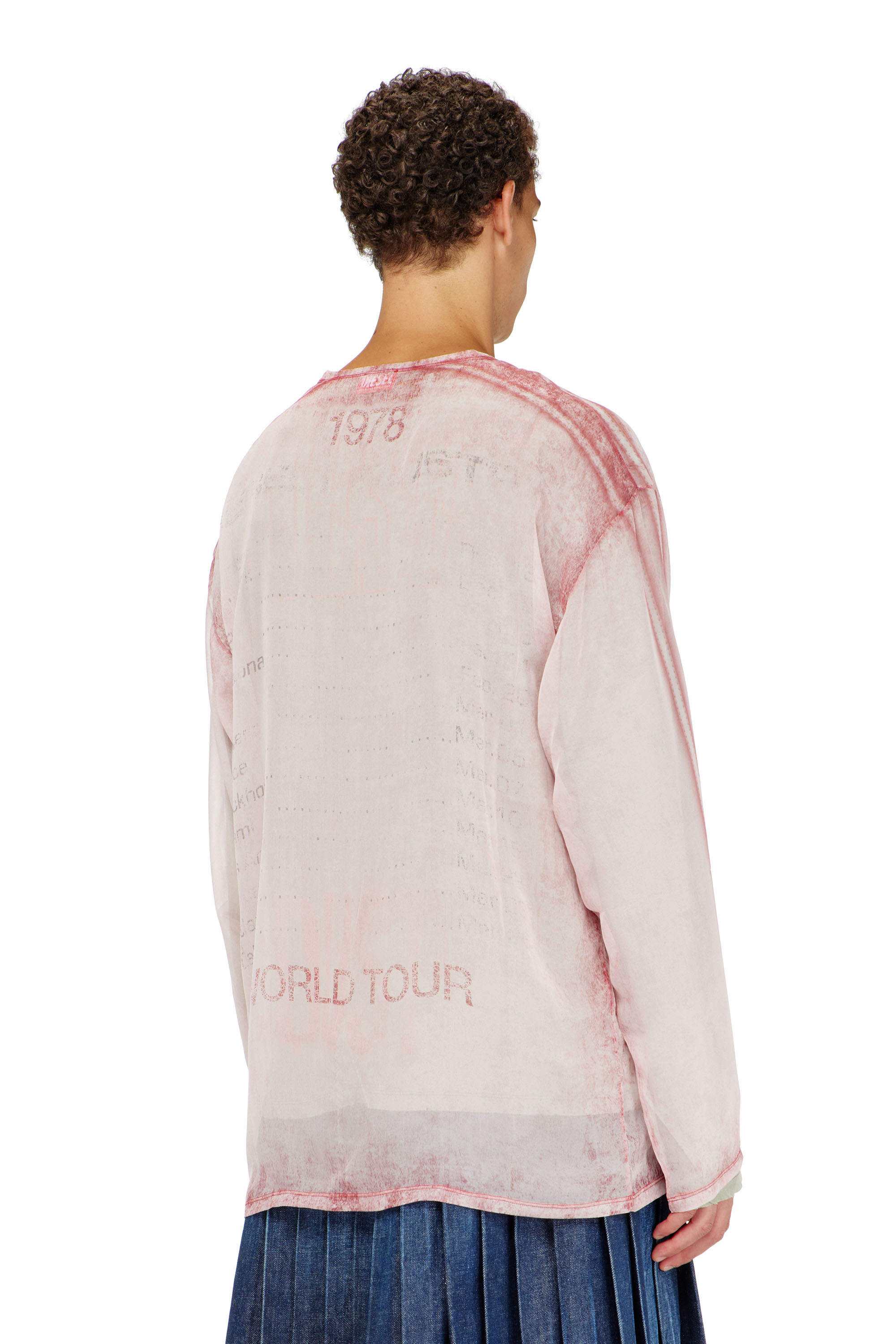 Diesel - T-DOUBLEX-LS, Man's Sheer chiffon top with concert graphics in null - 4