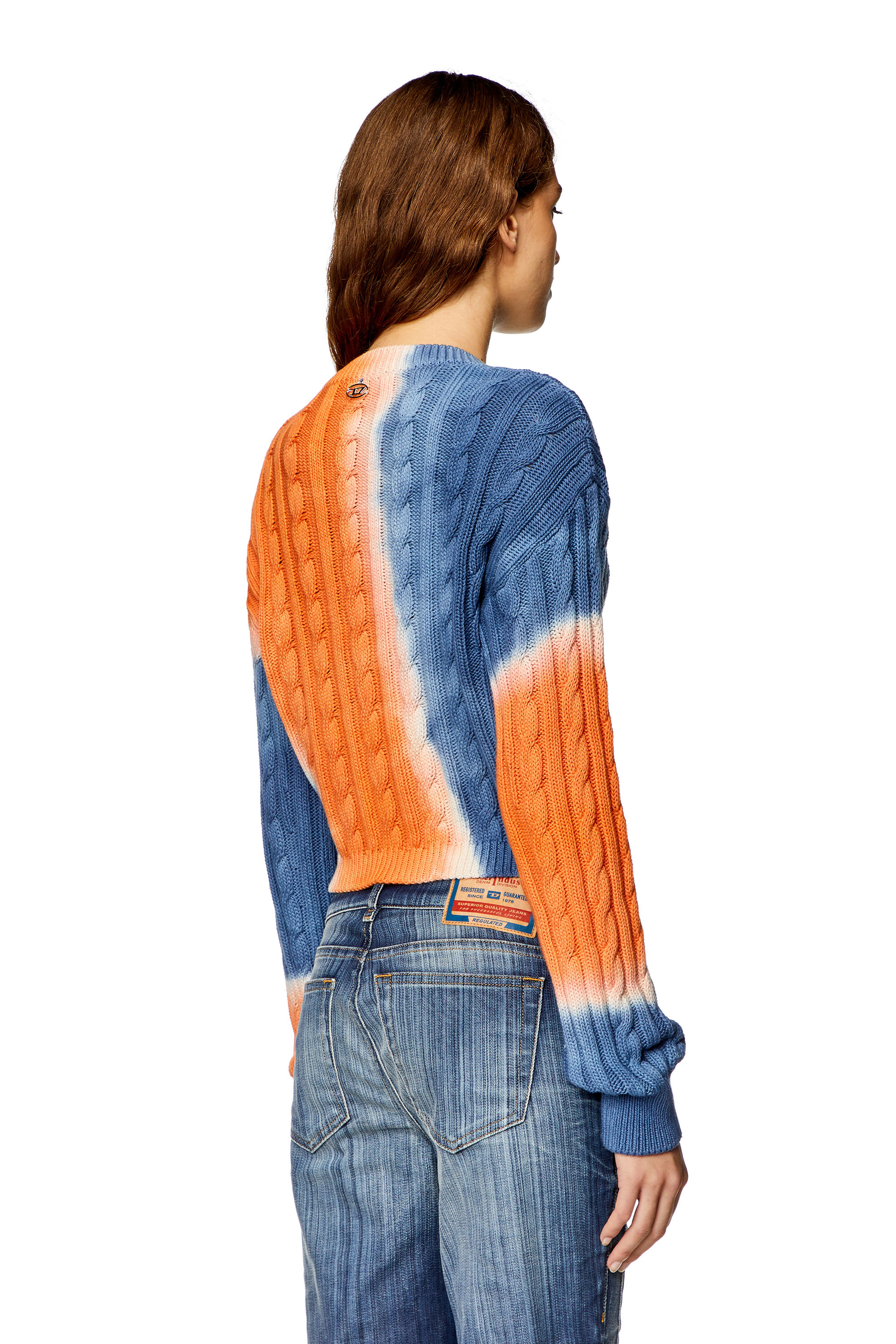 Diesel - M-JANEL, Woman Tie-dye jumper in cable-knit cotton in Multicolor - Image 3