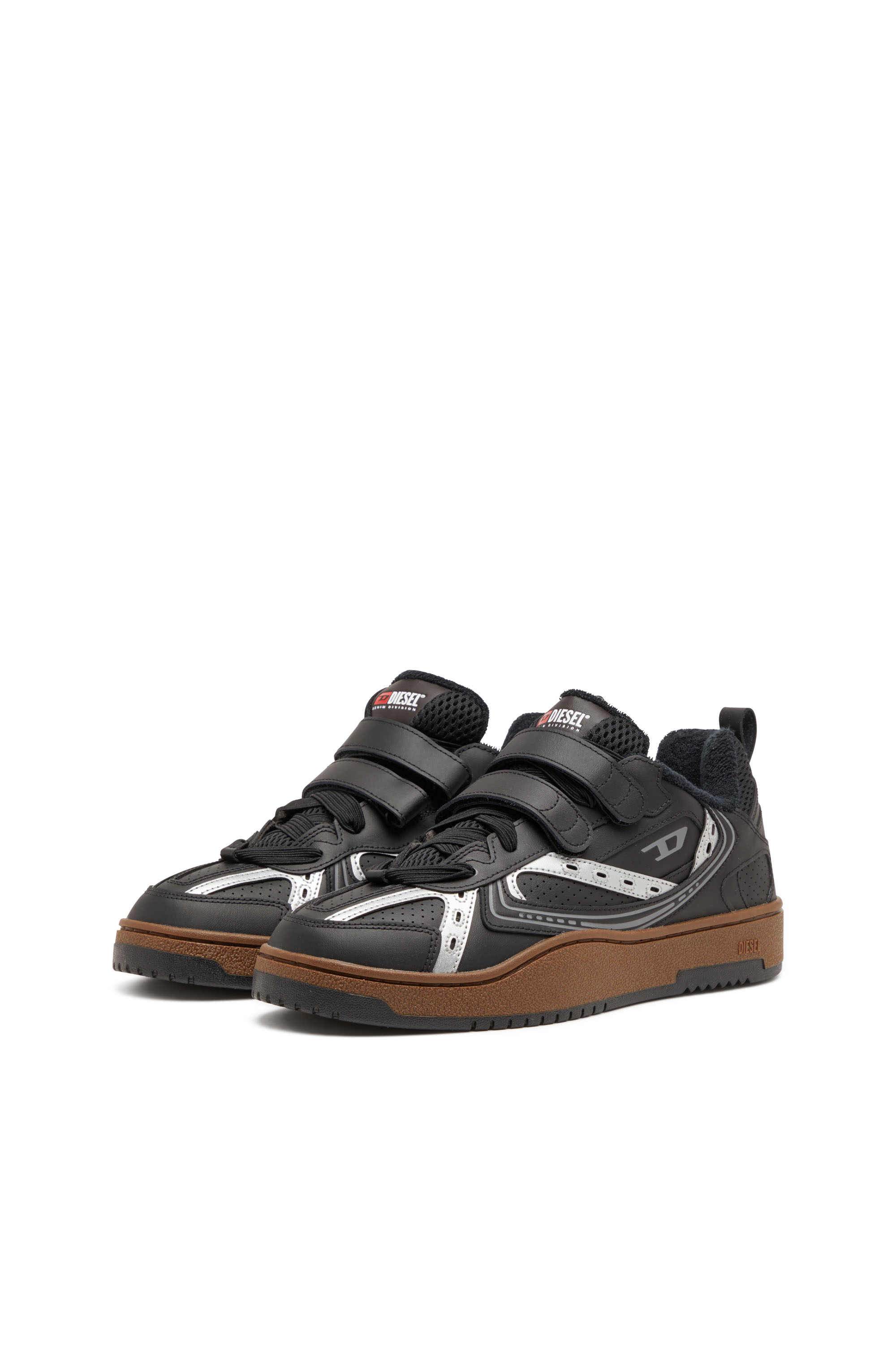 Diesel - S-UKIYO SKT, Man's S-Ukiyo-Leather sneaker with straps in Black - 9