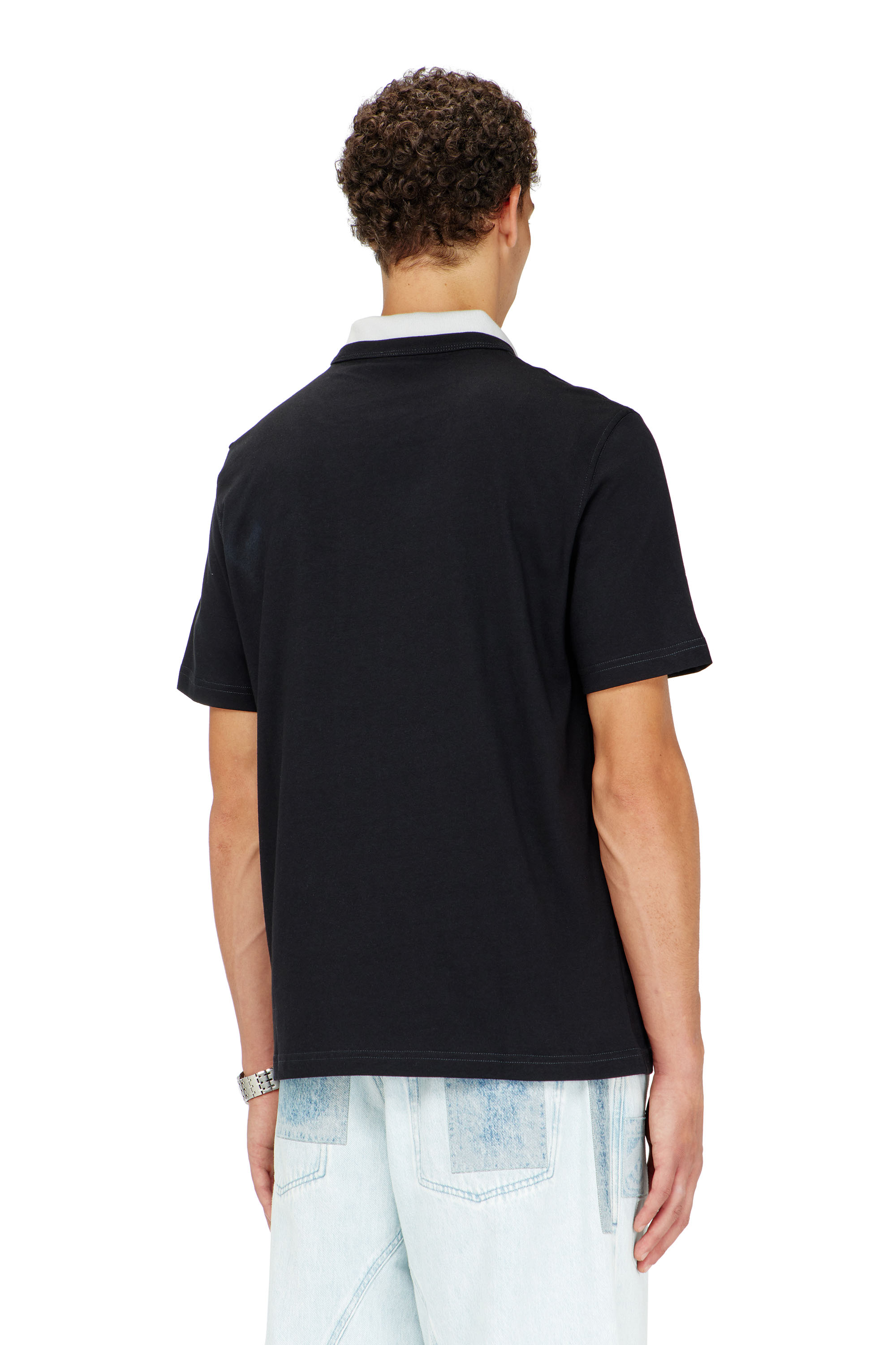 Diesel - T-ADJUST-Q6, Man's T-shirt with crumpled-effect logo in Black - 3