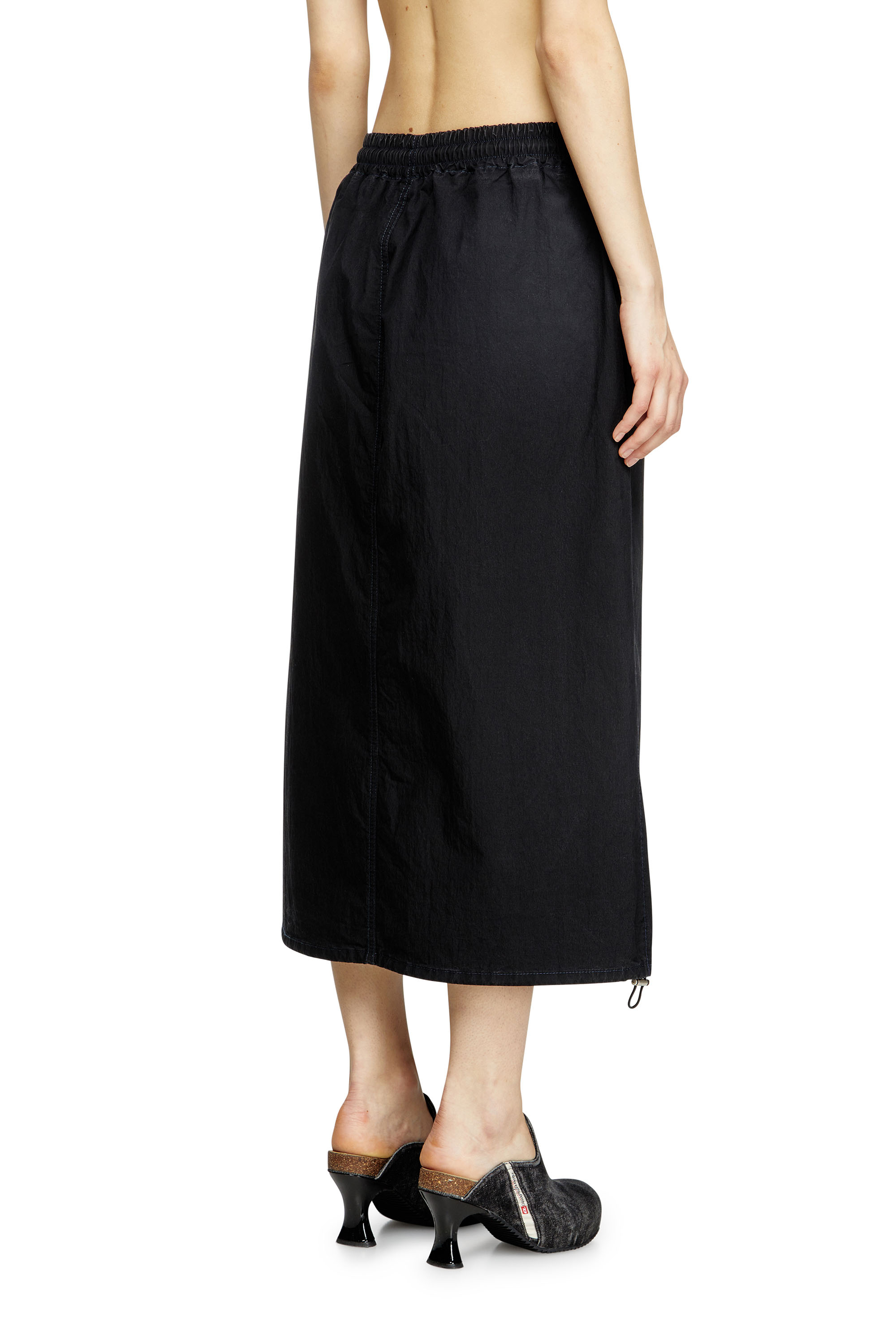Diesel - DE-OREN-C JOGG, Woman's Midi skirt in technical JoggJeans in Black - 4