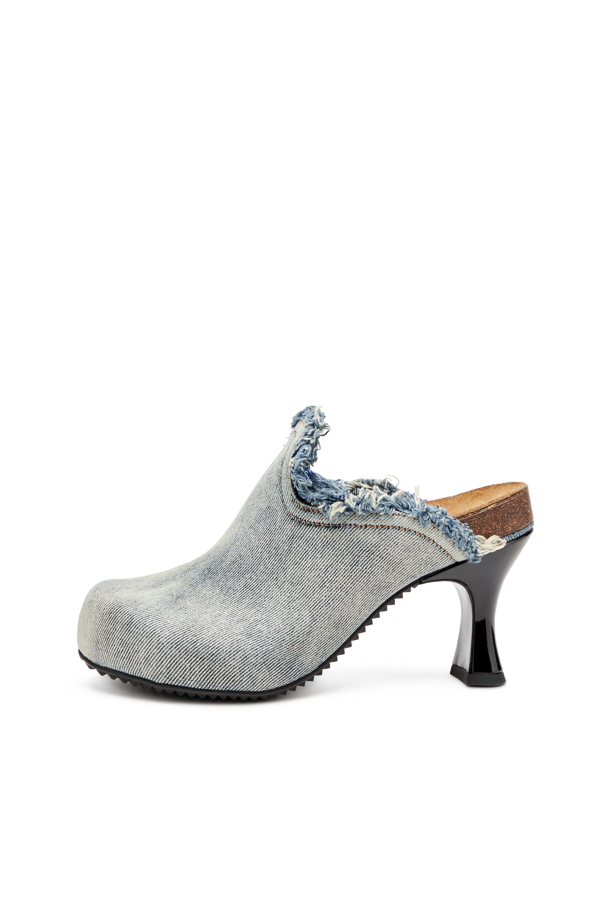 D-WOODSTOCK ML W, Light Blue Diesel - D-WOODSTOCK ML W, Woman's D-Woodstock-Frayed denim mules in Light Blue - 7
