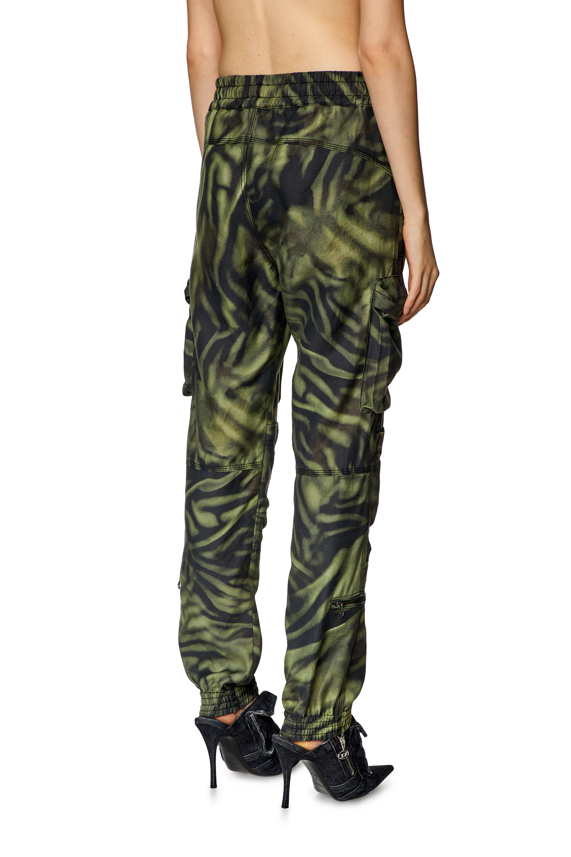 Diesel - P-MIROW, Woman Cargo pants in zebra-camo twill in Multicolor - Image 3