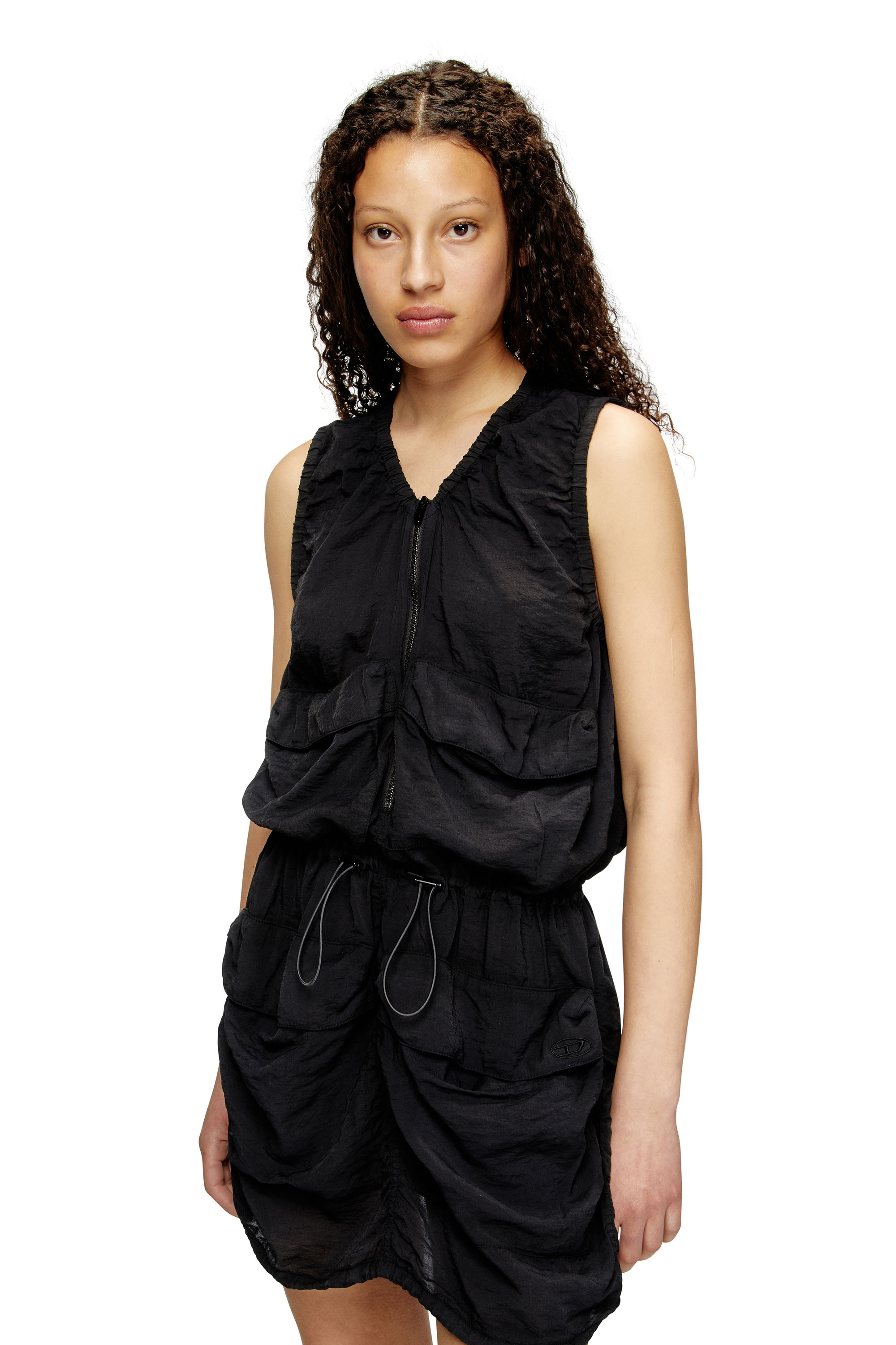 D-RESDEN, Dark grey Diesel - D-RESDEN, Woman's Cargo dress in treated viscose-nylon in Dark grey - 5