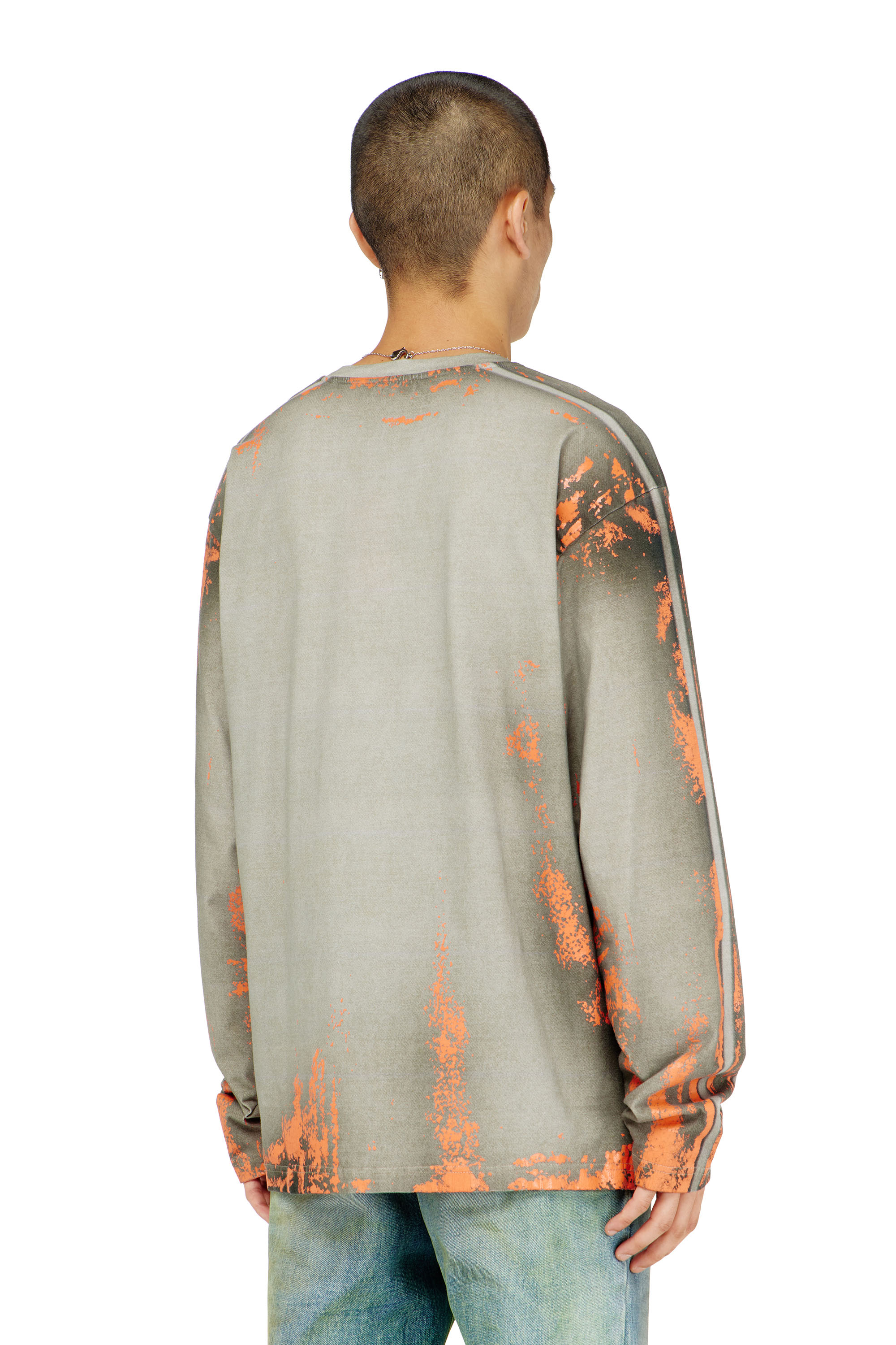 Diesel - T-FILMY, Man's Long-sleeve T-shirt in cracked jersey in null - 3