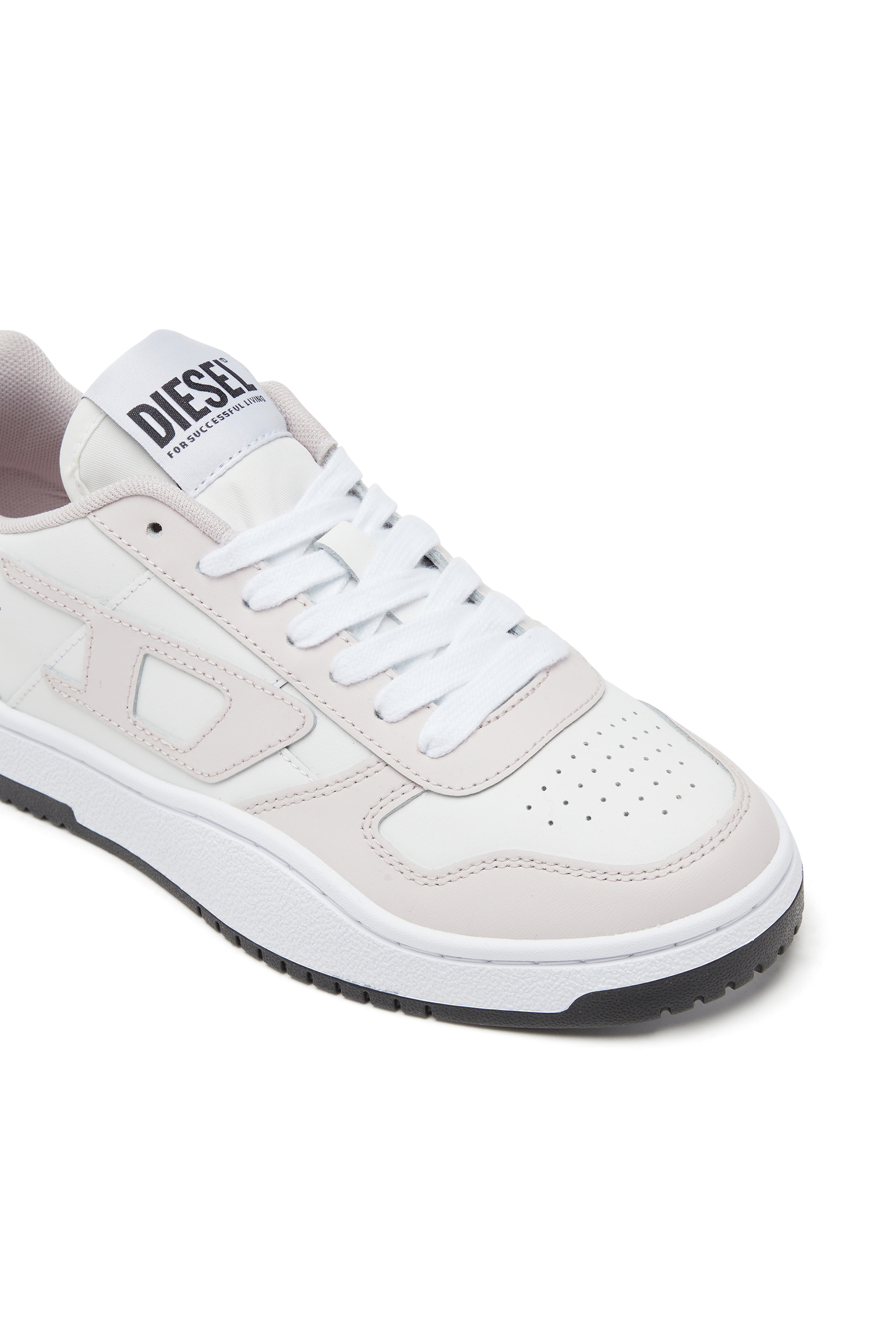 Diesel - S-UKIYO V2 LOW W, Woman's S-Ukiyo Low-Low-top sneakers in leather and nylon in White/Pink - 6