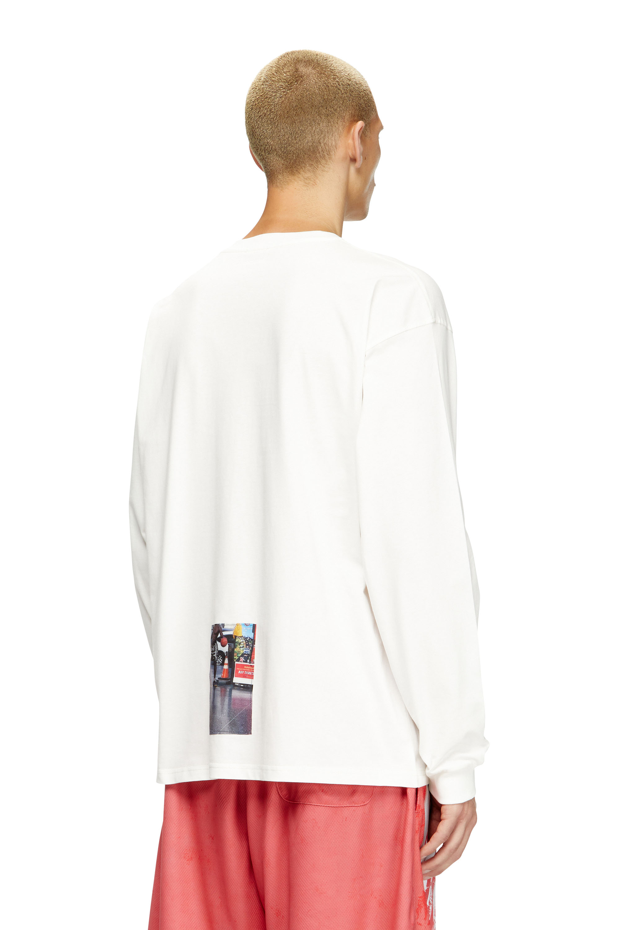 Diesel - T-BOXT-LS-T5, Man's Long-sleeve T-shirt with logo photo patches in White - 3