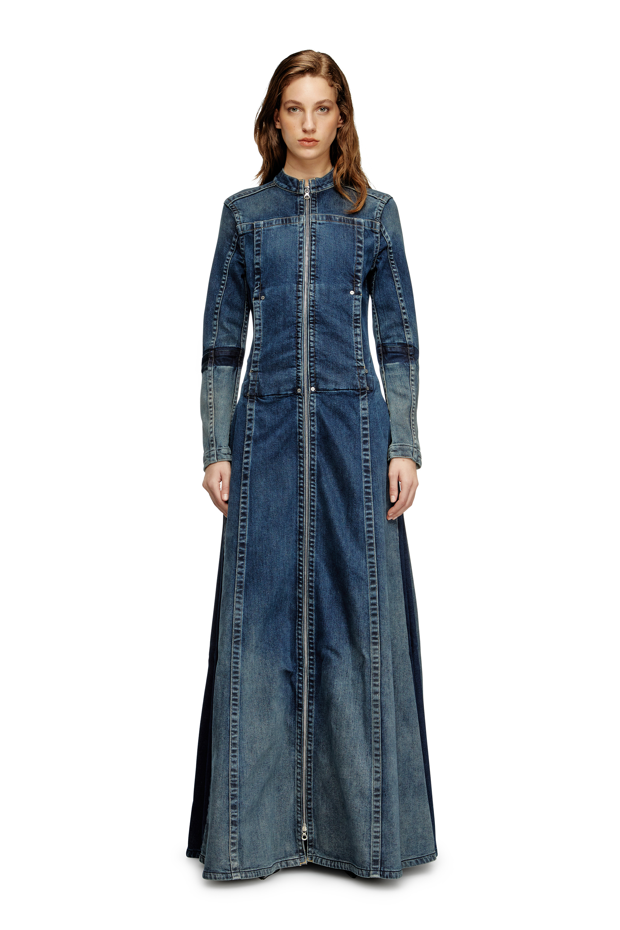 Diesel - DE-RO1-RE-FSG, Woman's Maxi dress in Rehab denim in Medium blue - 1