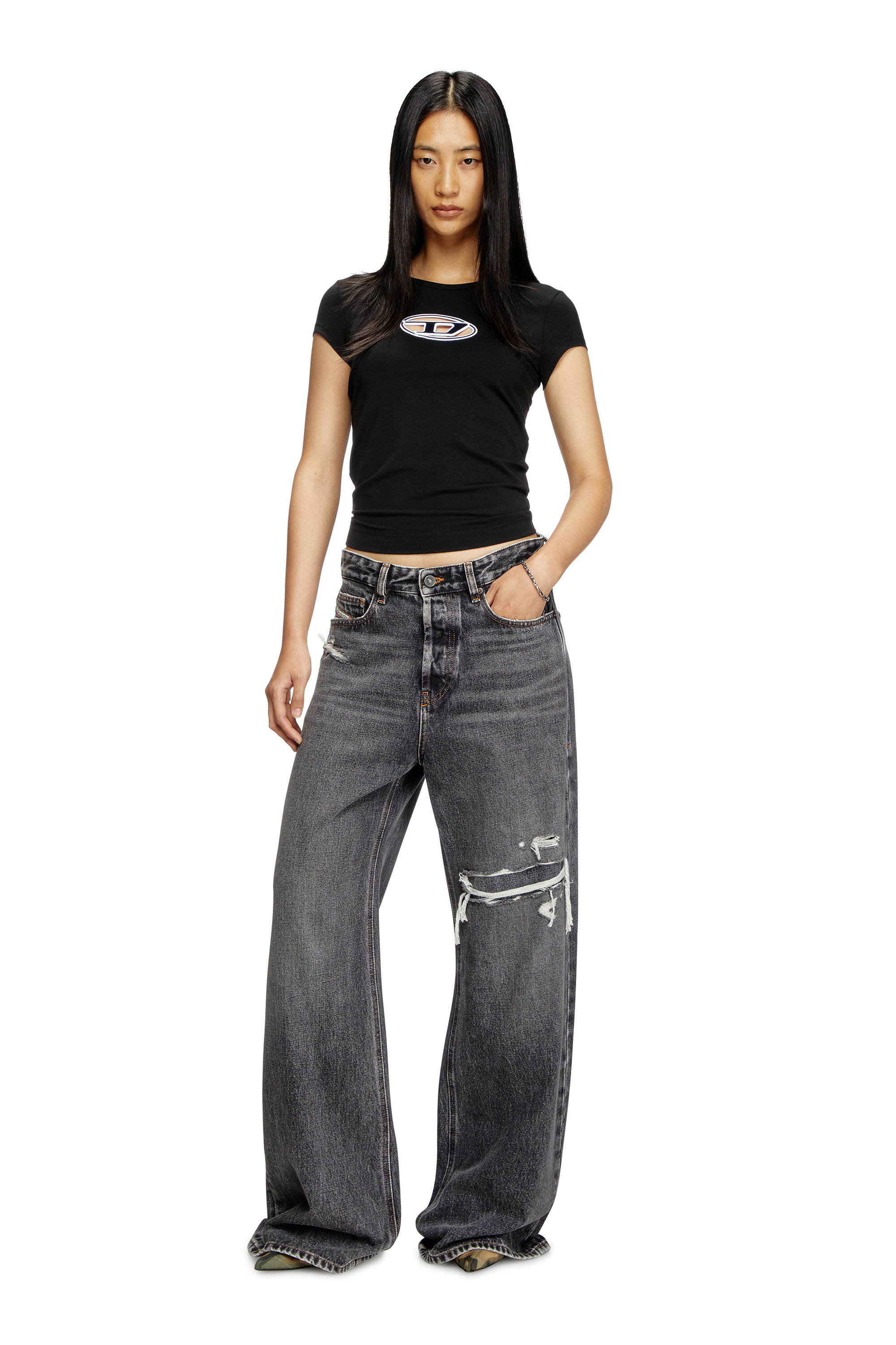 Diesel - T-ANGIE, Black/White - Image 2