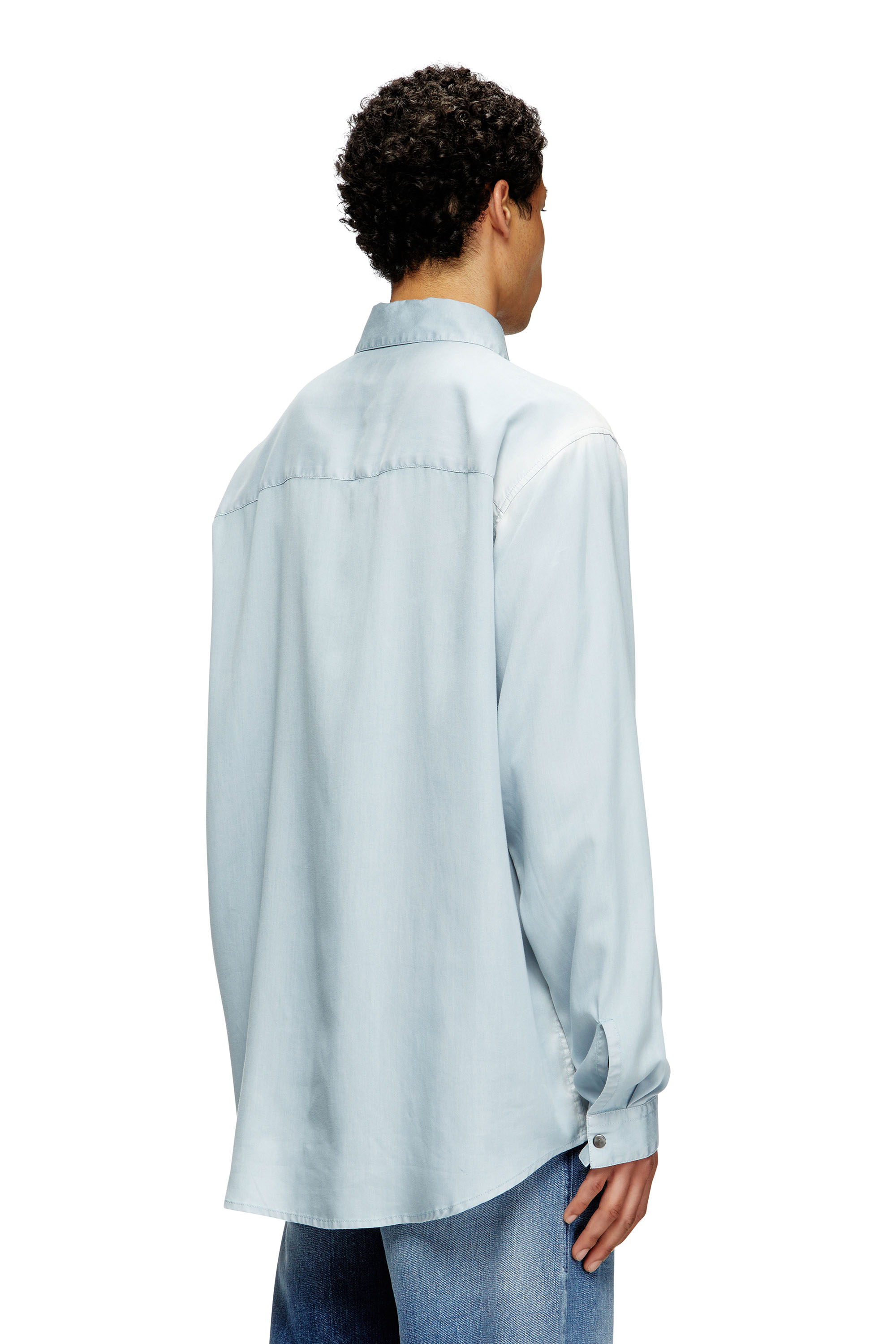 Diesel - S-SIMPLY-JLCI, Man's Shirt in faded twill in Light Blue - 3
