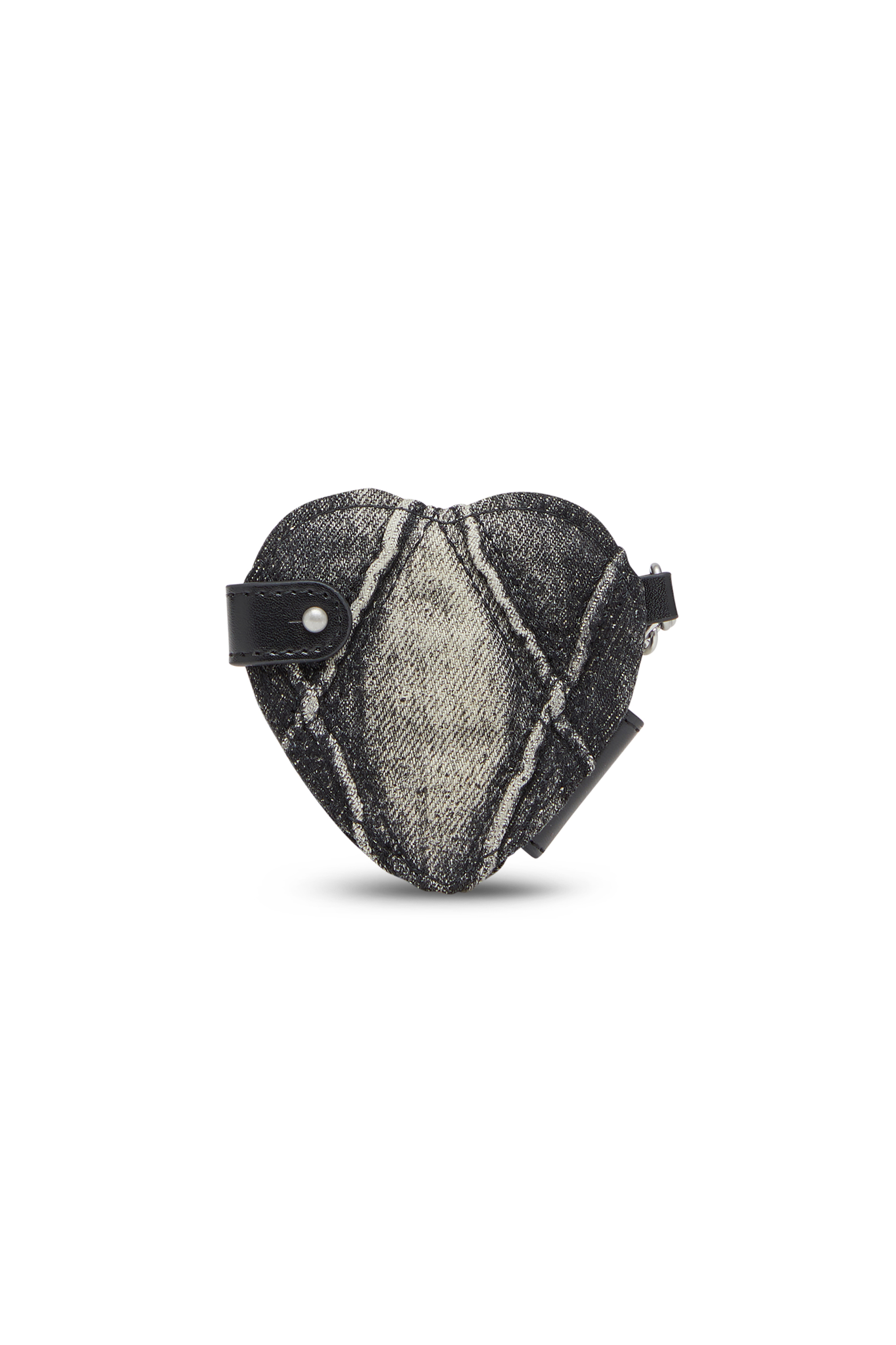 Diesel - CHARM-D MIRROR, Woman's Mirror charm in argyle quilted denim in Black - 2