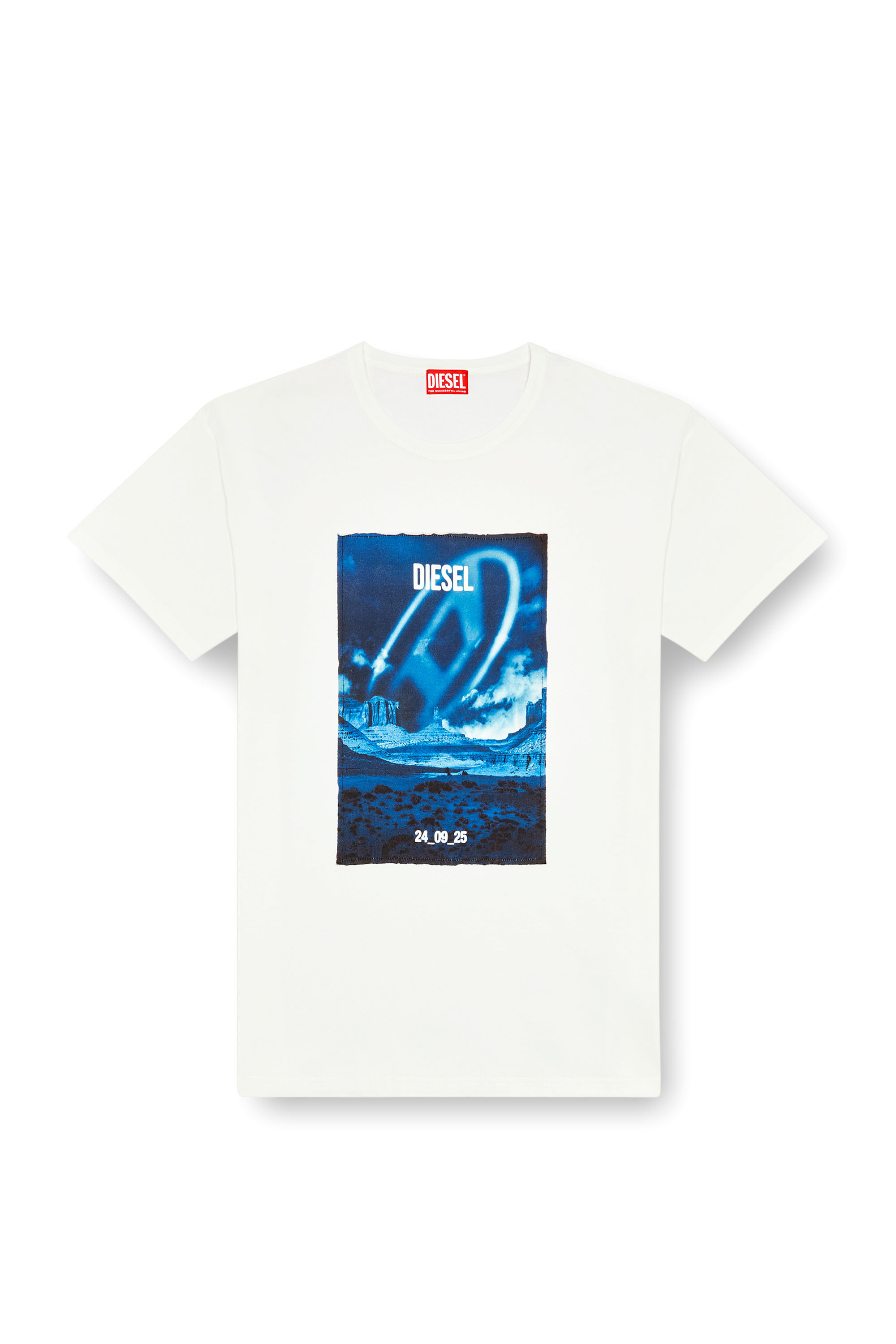Diesel - T-BOXT-Q16, Man Long-sleeve T-shirt with printed patch in White - Image 3