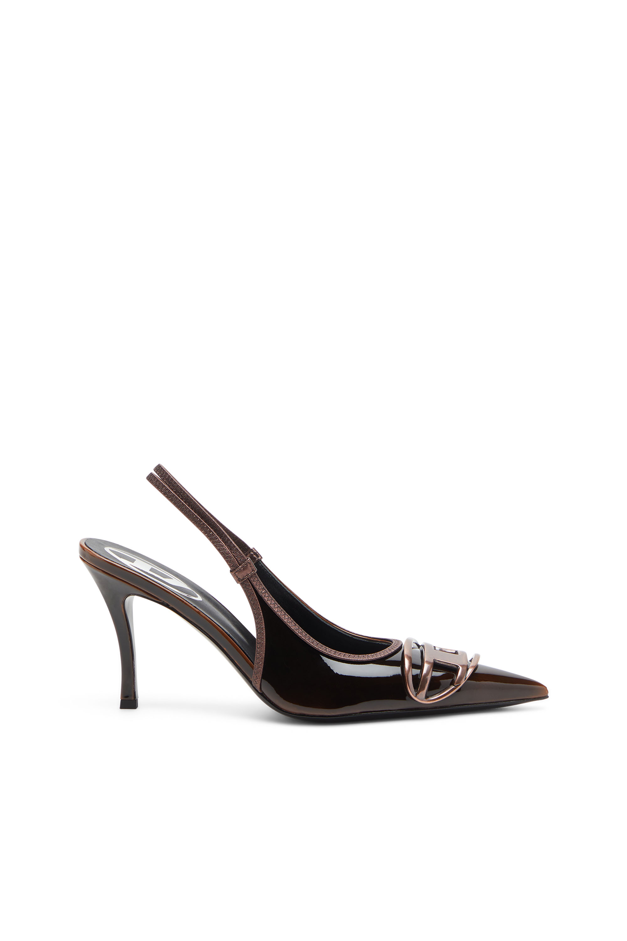 Diesel - D-VENUS SB, Woman's D-Venus-Patent slingback pumps with dégradé effect in Blue/Brown - 1