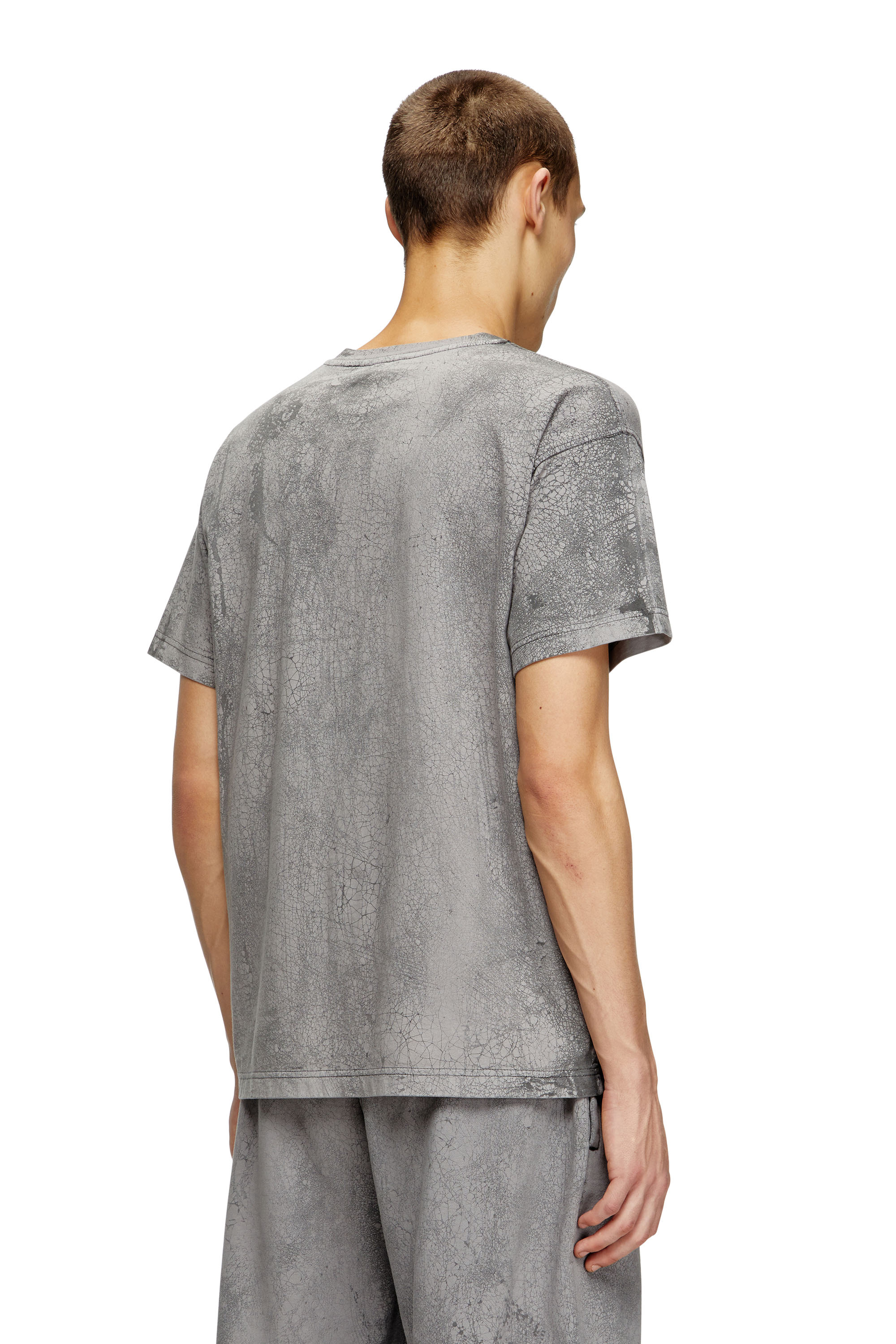 Diesel - T-NORM-T8, Man's T-shirt in waxed jersey in Grey - 4