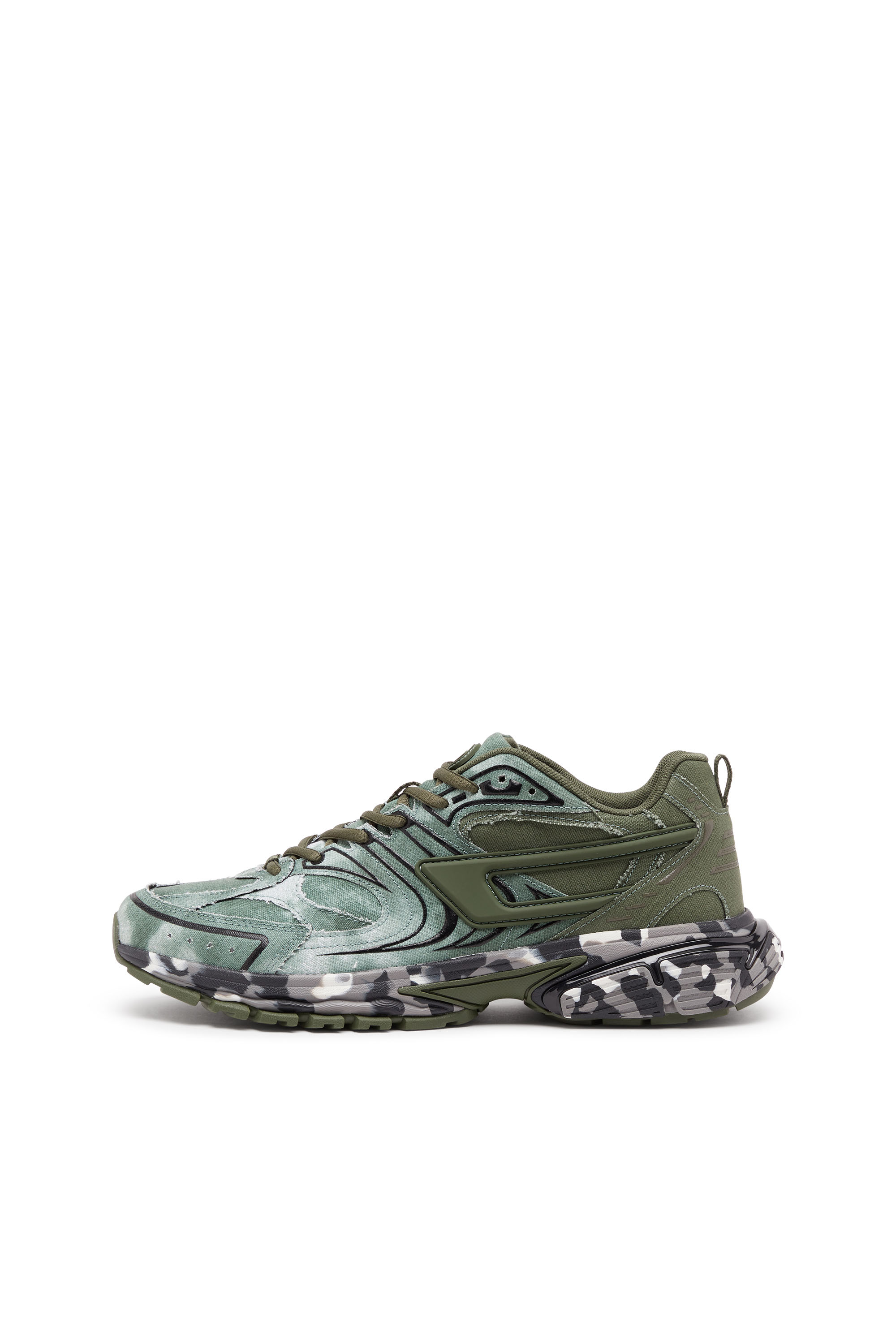 Diesel - S-SERENDIPITY PRO-X1, Man S-Serendipity-Tie-dye canvas sneakers with camo sole in Green - Image 7