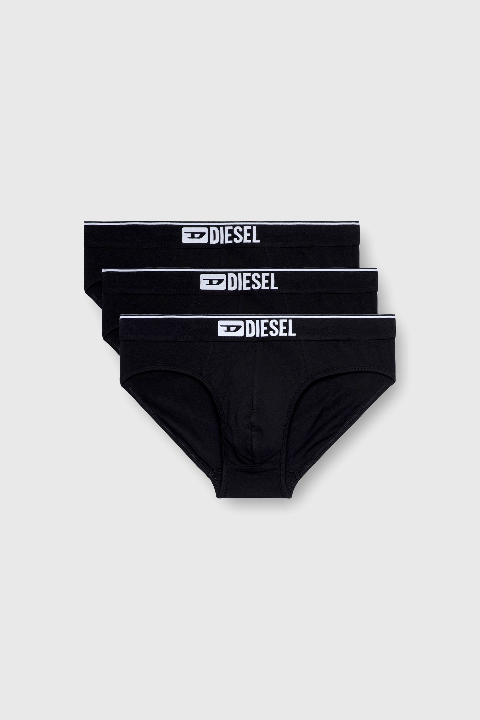 Diesel - UMBR-ANDRETHREEPACK, Man's Three-pack of plain logo briefs in Black - 2