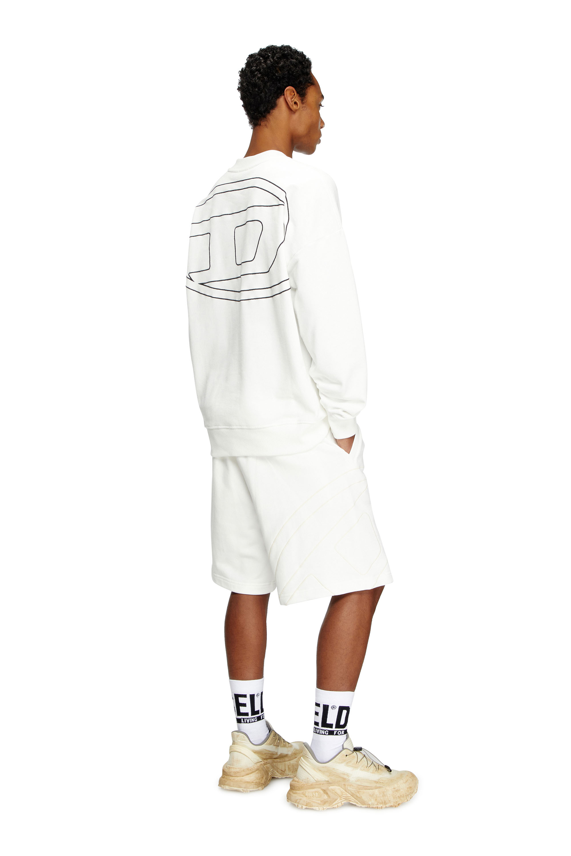 Diesel - S-ROB-MEGOVAL-D, Man's Sweatshirt with logo embroidery in White - 2