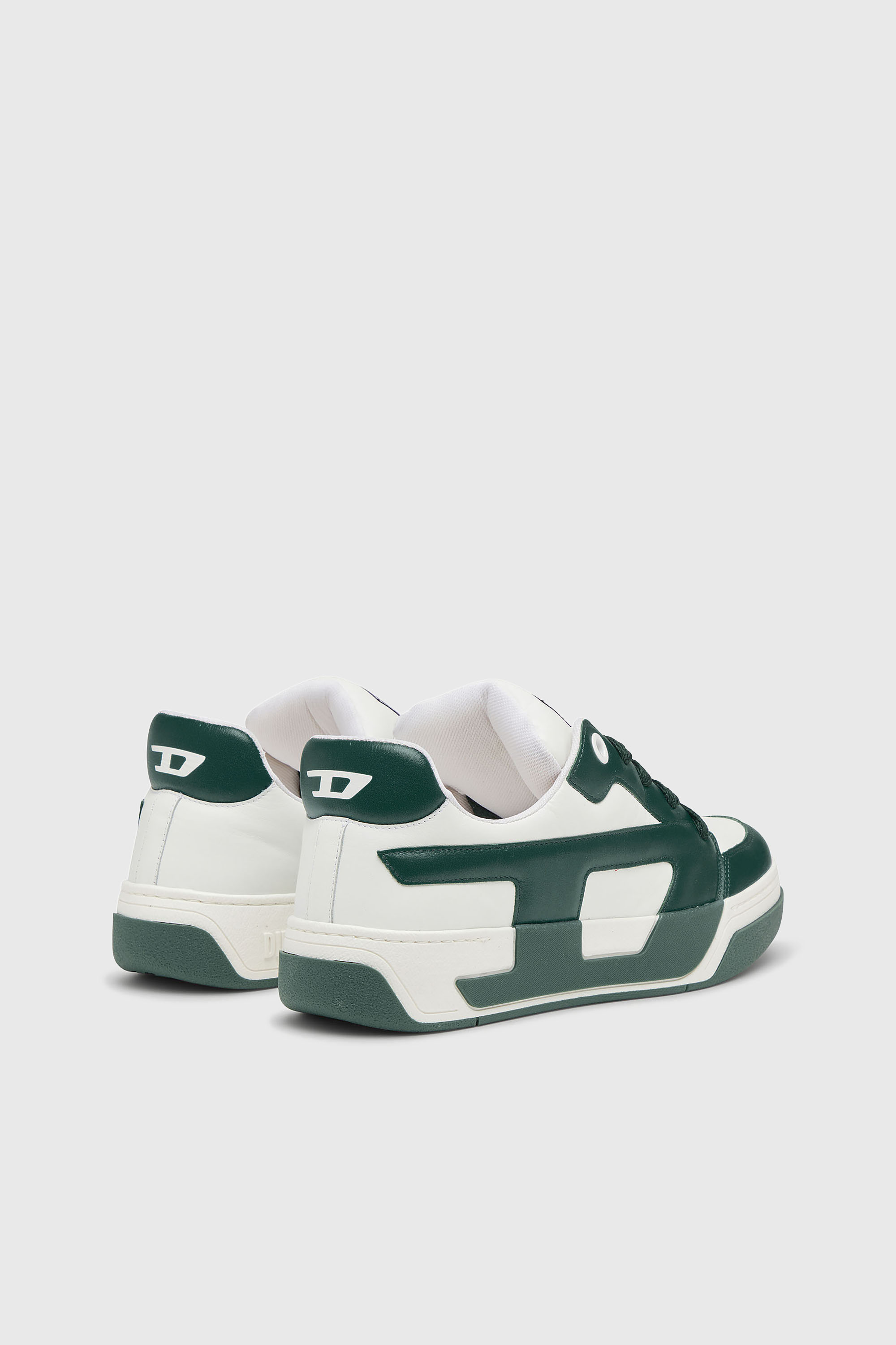 Diesel - S-D-OLLIE LOW, Man's D-Ollie-Sneakers in colour-block leather in White/Green - 3