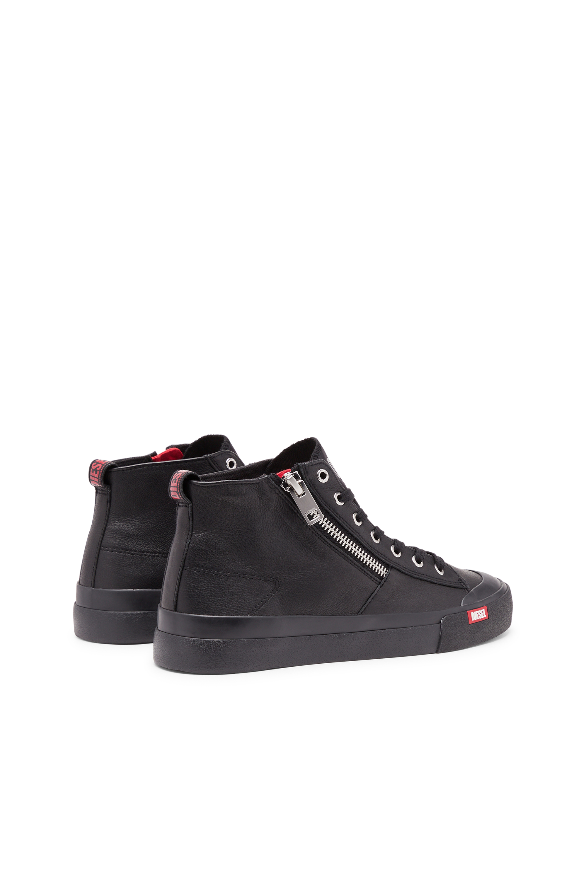 Diesel - S-ATHOS ZIP, Man's S-Athos Zip-High-top sneakers in premium leather in Black - 3