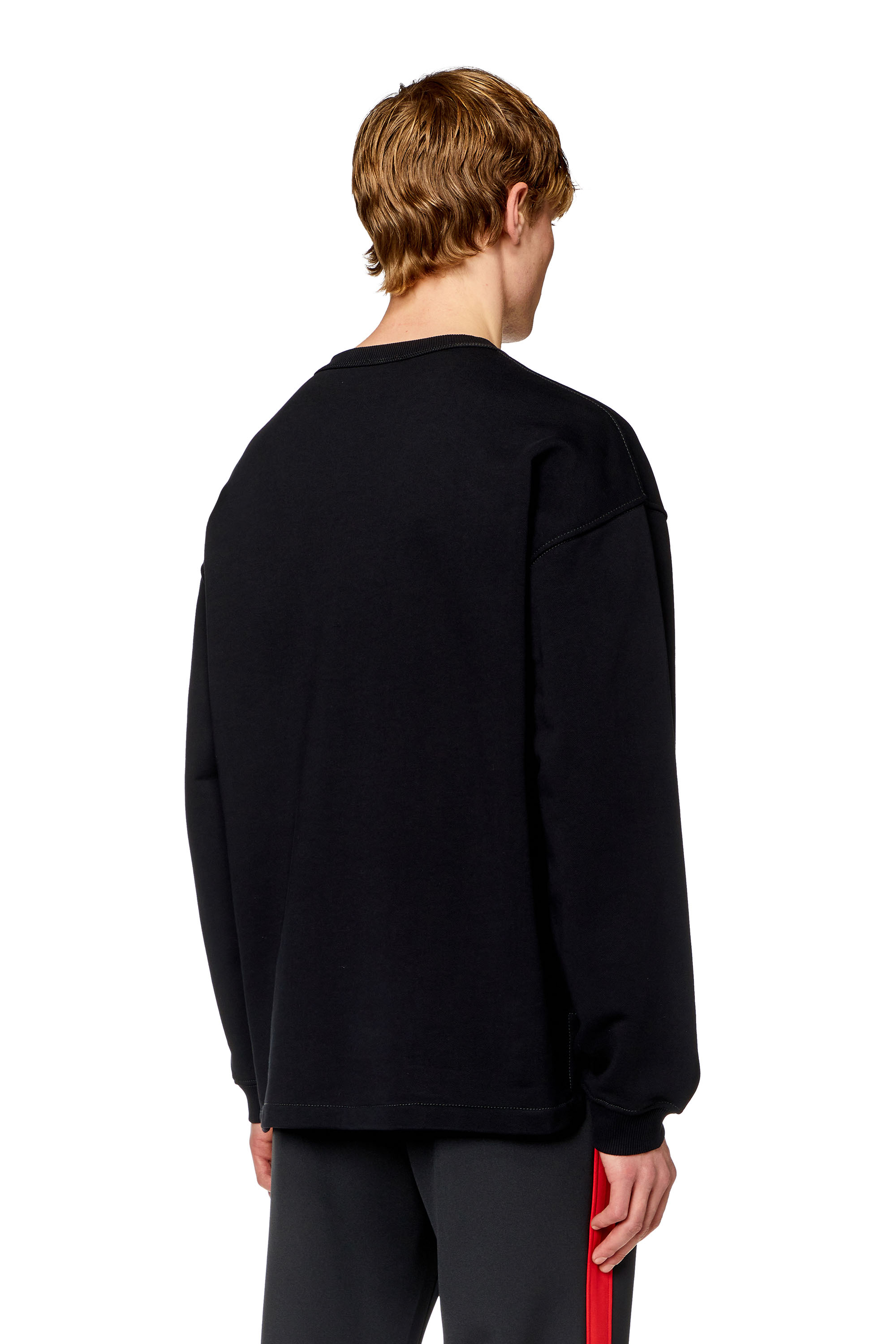 Diesel - S-BAXT-N1, Man Sweatshirt with layered logos in Black - Image 4